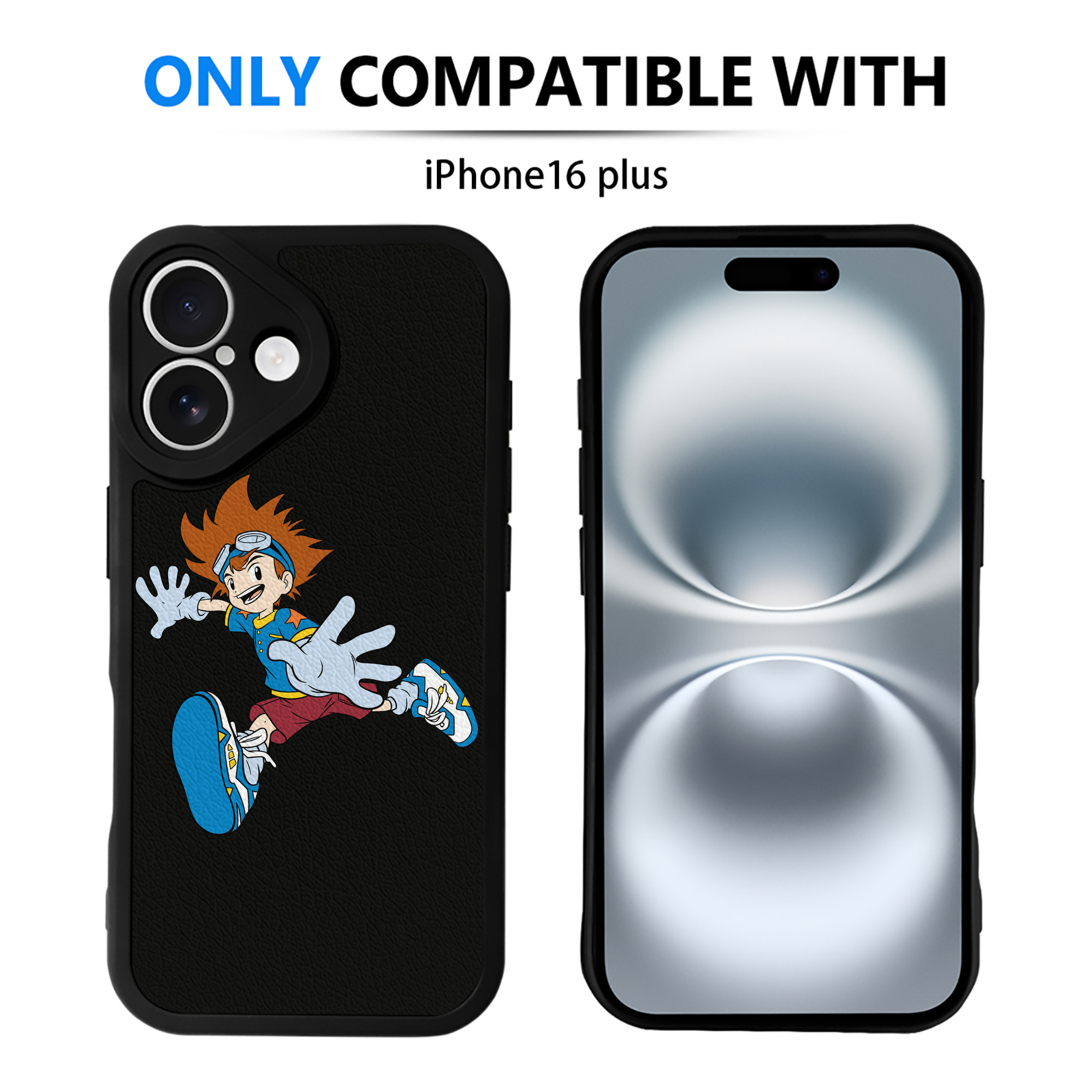（画像用） Digimon デジタルモンスター/デジモン 【iPhone 16シリーズ対応】シリコンスマホケース（レザー調） 材質：シリコン